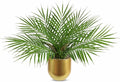 Briful Fake Plant 15.7’’ Artificial Palm Plant in Gold Pot Real Touch Faux Tropical Palm Tree Houseplant for Home Indoor Living Room Tabletop Balcony Decorations
