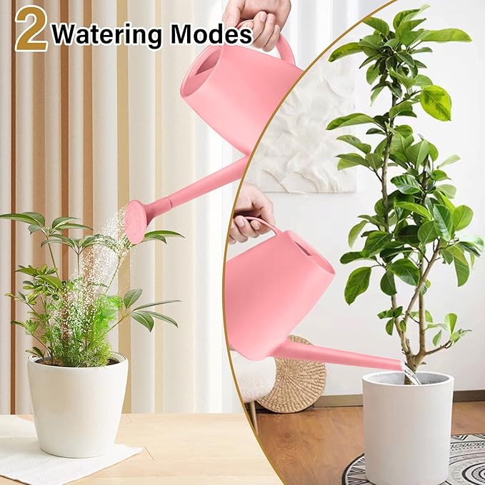 Plant Watering Can - Plastic Indoor and Outdoor - 1/2 Gallon - Pink