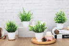 Der Rose 4 Pack Small Fake Plants in Pots, Faux Plants Indoor for Home Office Bathroom Shelf Farmhouse Decor