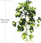 Fake Plants Hanging Small Faux Potted Ivy Vine Artificial Monstera Mini Faux Tropical Plants Greenery for Bathroom Office Table Pot Indoor Outdoor Decor Windowsill Shelf DIY Decoration - White 2 Pack