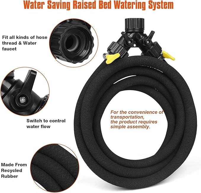 10FT for Trees 1/2" Water-Saving Soaker Hose with Solid Brass Connectors, Drip Irrigation Kit