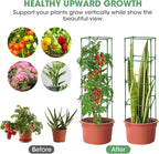 MQUPIN Tomato Cages,4 Packs Square Tomato Cage for Garden Plant Support,41 * 15 * 15in Heavy Duty Steel Plant Tower Stakes Trellis for Climbing Vegetables Flowers Fruits