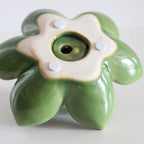 Ceramic Succulent Flowers Table Top with Stable Base, 3D Handmade Tablescape Decorative (Green 2)