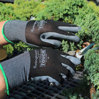 Brussel’s Bonsai Nitrile Tough Gardening Gloves – Durable Nitrile Coated Gloves – Black, Pair, Medium