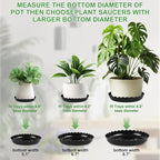 12 Packs Wave Plant Saucer - Plastic Flower Pot Drip Trays/Durable Heavy Duty Black Plant Tray for Indoor and Out Door Plant(6/8/10 inch)