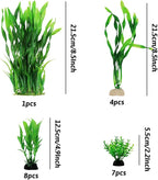 Aquarium Plants, 20pcs Fish Tank Decor Green Plants Artificial Aquarium Decorations for Household and Office Aquarium Simulation, Small to Large