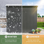 Aoxun 7.5'x4' Triple Door Shed Outdoor Storage Shed with Three Lockable Door Metal Storage Cabinet with Slopping Roof for Tools Bicycles Storage for Garden, Backyards (Black)