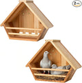 2 Pack Cedar Mourning Dove Nesting Box, Oltara Wooden Dove Pigeon Bird House for Outdoors