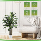 Artificial Dracaena Tree 4FT Fake Plant with White Small Planter Faux Silk Tall Floor Plant in Pot Artificial Tree for Home Office Living Room Decor Indoor