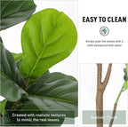 Artificial Fiddle Leaf Fig Tree 6FT with Planter Faux Trees Indoor Tall Artificial Tree, Stable Base, 84 Realistic Leaves, for Indoor/Outdoor Home Office Living Room Decor, Housewarming Gift