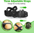 Lawn Aerator Shoes for Grass - Pre-Assembled Grass Aerator Shoes for Lawn - Soil Yard Aerator Tool for Aerating Patio Garden, Black, Small Size