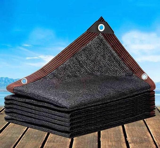 Sun Shade for Garden Shade Sail Net with Grommets Mesh Tarpaulin, Reinforced Shade Netting Mesh Sunscreen for Shade Mesh Tarp, Pergola, Privacy Netting,black-5x6m