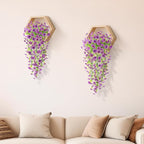 Artificial Hanging Flowers Plants for Outdoor Spring Summer Decoration, 2PCS Faux Silk Daisy UV Resistant Look Real for Outside Home Indoor Planter Porch Garden Yard Decor(Purple)