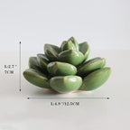 Ceramic Succulent Flowers Table Top with Stable Base, 3D Handmade Tablescape Decorative (Green 2)