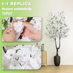 Faux White Cherry Blossom Tree 6ft(72in) Tall Artificial Japanese Sakura in Pot Realistic Cherry Plant Decor Handmade Natural Fake Pink Flower Tree for Christmas,New Year,Wedding,Living Room
