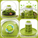 Snail Terrariums Breeding Box, Plastic Round Snail Habitat, Clear Feeding Box with Air Vents & Removable Base, Small Insect Feeding Bin for Beetles Spiders Ladybugs, Starter Terrarium Kit