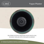 Classic Home and Garden Premiere Collection Planter Vogue, 8", Patina Copper