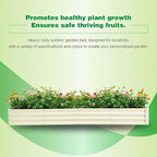GARDMAX 8x4x1FT Galvanized Raised Garden Bed Kit, Metal Planter Boxes Outdoor with Easy Assembly, Large Garden Bed for Vegetables, Fruits, Flower, Herbs Rectangle Milk White