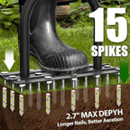 Aerator Lawn Tool Lawn Aerator -Heavy Duty Manual Grass Aerator with 15 Iron Spikes, Height Adjustable, Yard Aerator Tool for Lawn（Black）