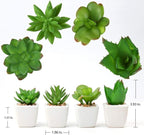 Briful Mini Fake Plants 4 Packs Assorted Artificial Succulents Plants Potted Faux Succulents Plants in Ceramic Planter Pot for Home Decor Indoor Bathroom Shelf Tabletop