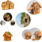Bird Houses for Outside,DIY Kit for Adults & Kids,Solid Mortise & Tenon Structure,Carbonized for Durability and Aesthetic Appeal,Easy to Clearance,Paint Kit Included