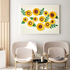 PAPER JAZZ Sunflower Paper Flower Decoration for Wall,3D Gaint Flower Wall Decor | Large Yellow Sunflowers for Bulletin Board Kitchen Living Room for Baby Shower,Nursery Room.