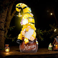 twinbling Birthday Gifts from Daughter Son - 13" Garden Solar Spring Gnomes Statues Outdoor Spring Decor with LED Lighted Bee and Flowers Funny Garden Sculpture for Patio Yard Lawn Decorations Gifts