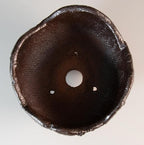 Wazakura Shigaraki Series Japanese Handmade Rustic Crescent Shape Bonsai Pot 6.3 in (160 mm), Made in Japan Ceramic Garden Planter, Decorative Flower Vase, Unglazed Houseplant Bowl - Brown/Grey