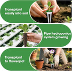 129Pcs Hydroponic Pods Kit with A&B Plant Food, Hydroponic Pods with 50 Grow Sponges, 50 Plant Labels,12 Grow Baskets, 12 Grow Domes and 1 Tweezers - Hydroponics Supplies