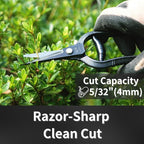Bonsai Trimming Scissors 6.8" Made in JAPAN, Garden Plant Trimming Shears, Hand Forged Japanese Carbon Steel Blade, Spring Loaded Handle, Black