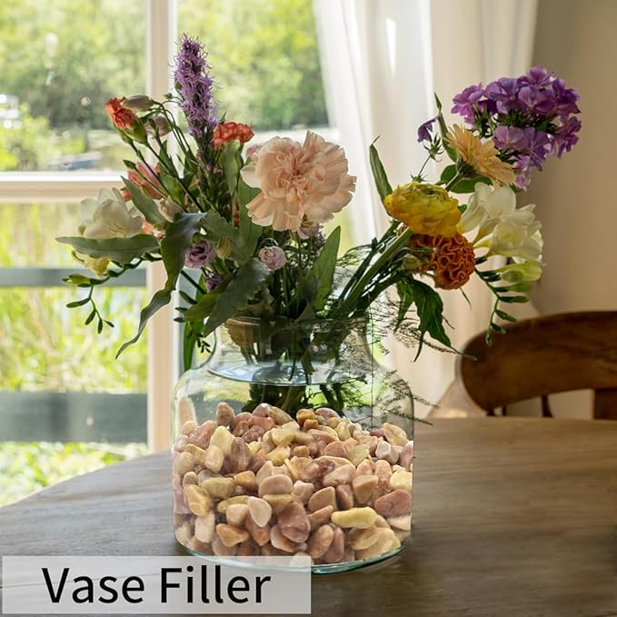 FANTIAN 5lbs Natural Pea Gravel Pebbles, 3/8 Inch Decorative Succulent Rocks Pebbles for Indoor Plants. River Rocks for Vase and Outdoor Garden Landscaping Rocks