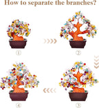 Feng Shui Quartz Crystal Money Tree Bonsai Style Decoration for Luck and Wealth (Multicolor)
