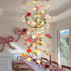 Suncalla 6 Pcs 35.4ft Hanging Flowers Garlands Backdrop Lighted Floating Fake Wildflower Vines LED Floral Garland Ceiling for Spring Wedding Bridal Shower Birthday Graduation Party(Lovely,Multicolor)