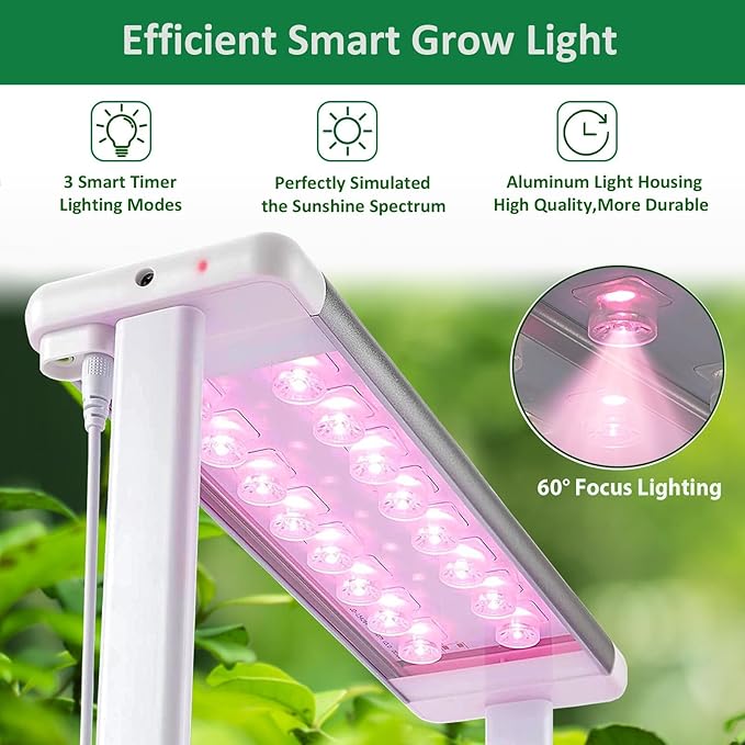 E SUPEREGROW Hydroponics Growing System kit with Trellis,Smart Hydroponic Gardening System with LED Grow Light, Indoor Hydroponic Garden Herb Grow Kit for Short Tomato,Pepper,Cucumber (6200LC)