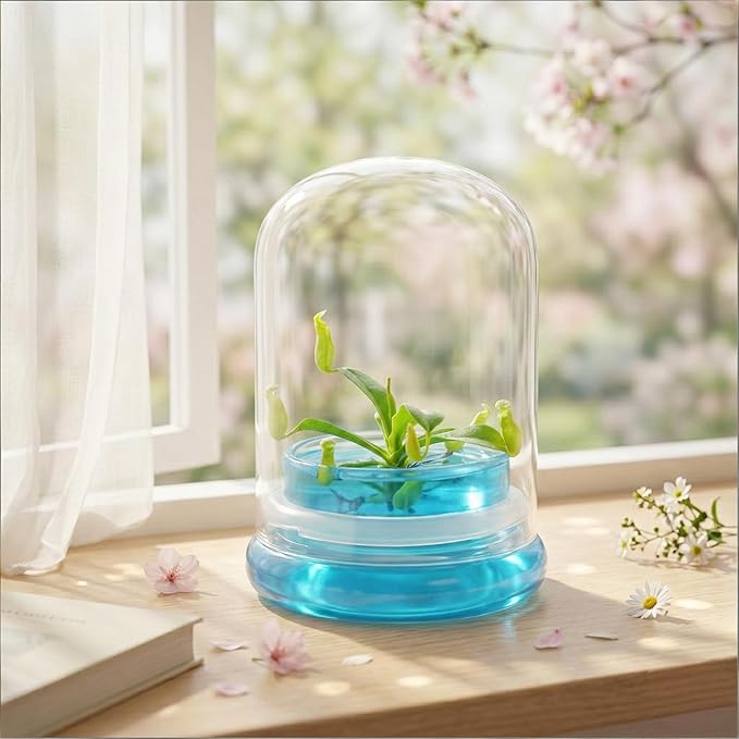 Bloomify Pitcher Plant – Live Nepenthes Tobaica – Zero Care Carnivore Plants Terrarium - Self-Sustaining Pitcher Plant Ecosystem – Great Gift for Birthdays, Christmas, Anniversaries