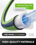 RAINPOINT Garden Hose 25FT, Up to 60% Lighter Non-Expanding Water Hose with TPE Inner Tube, Lightweight & Flexible Anti-Kink Hose, 800D Oxford Fabric, Weather-Resistant, 450PSI Burst, 3/4" Fittings
