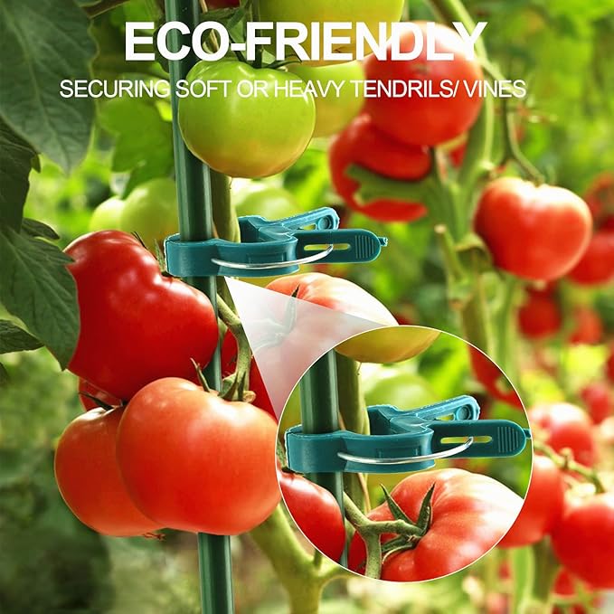 Yinghezu 120 Pcs Plant Support Clips,Flower and Vine,Garden Tomato Plant Support Clips for Supporting Stems,Vines Grow Upright Climbing,Tool for Straightening,Tomato Cage,Trellis. 2 Sizes in one Pack