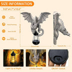 Dragon Tree Hugger Garden Statue - Resin Dragon Figurine Wall Hanger Sculptures Decor with Solar Lantern Lights, Outdoor Waterproof for Balcony Wall Porch Yard, Gifts for Mom Women Mother's Day