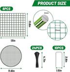 UNIFAMILY 6pcs Plant Protectors from Animals with 2 Round Covers 13 x 11.8IN, Metal Plant Cages for Outdoor Plants, Chicken Wire Cage, Plant Protectors for Keeping Bunny Chicken Squirrels Birds Out