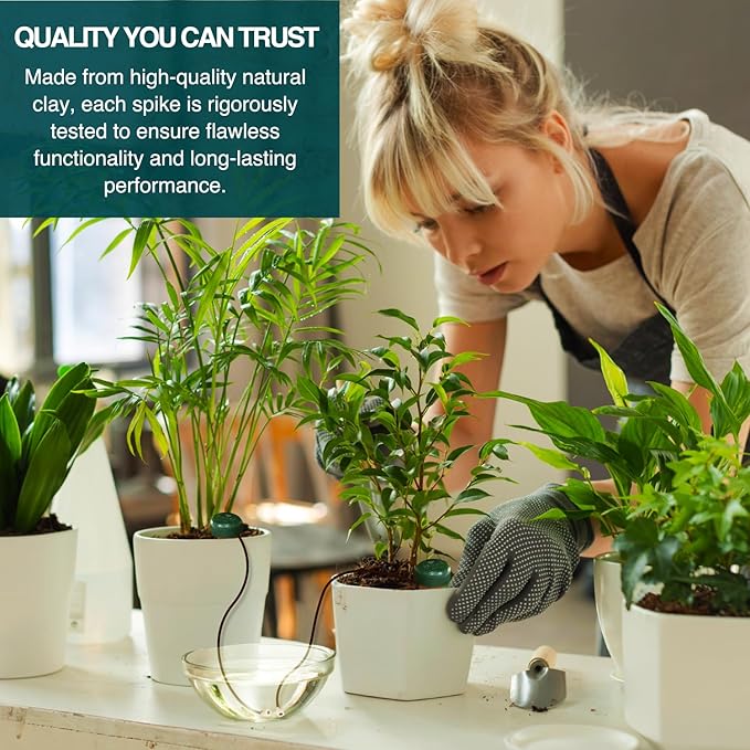 Blumat Classic Self-Watering Stakes - Prevents Overwatering and Underwatering for Healthy Growth While You are Away - Ideal for Indoor Plant Watering, 6 Pack, wo Adapter