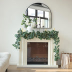 Mizii 2 Strands Artificial Vines Eucalyptus Garland 79" Fake Vine with Silk Green Leaves Faux Hanging Plants Greenery Decorations for Bedroom Table Centerpieces Party Wedding Room Decor (Eucalyptus)