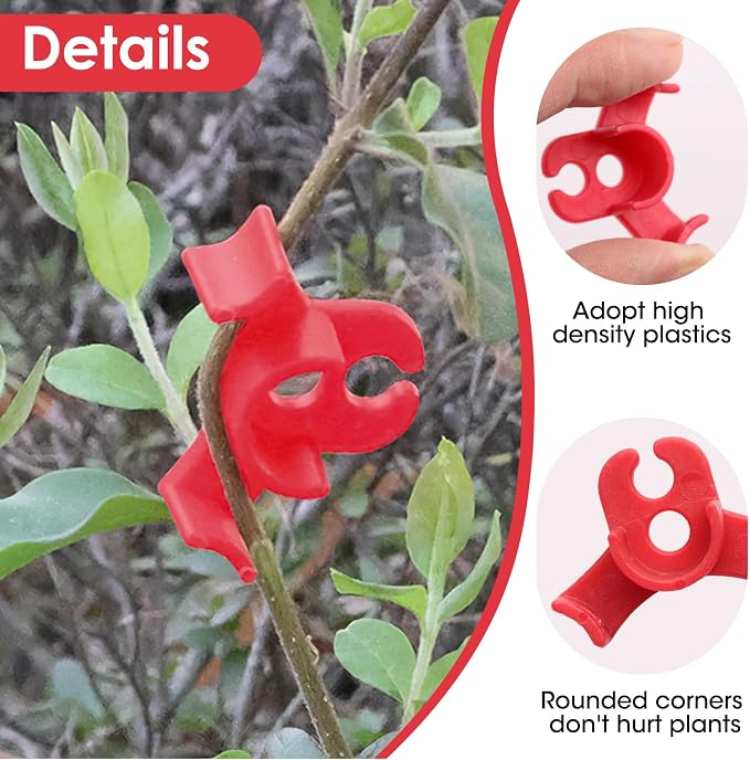 100 Pcs Plant Training Clips, Adjustable Low-Stress Training Plant Clips, Reusable 90-Degree Bendies Folder to Bend for Tomatoes Cucumbers Beans Climbing Plants in Indoor Outdoor Gardens