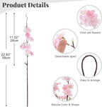 INXUGAO 12 PCS Faux Cherry Blossom Branches Décor 22.83 Inch Fake Artificial Cherry Flowers for Home Indoor Decoration Vase Arrangement Table Living Room Bedroom Spring Decor