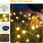 Solar Garden Lights, 6 Pack 48LED Solar Firefly Lights, Waterproof Garden Light Outdoor with 2 Lighting Modes, Swaying Light for Outside Yard, Walkway, Patio, Lawn, Flower Bed Decoration (Warm White)