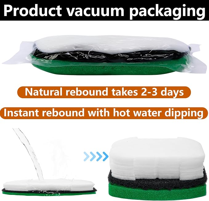10 Pcs Pond Filter Maintenance Kit, Pond Filtration Replacement Pads, Filter Foam Pad Media Set for Model 5 in 1 300 Gal and 6 in 1 900 Gal Water Pump Improving Outdoor Water Quality
