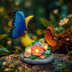 Rempry Solar Garden Butterfly Statue Decor for Yard Lawn Patio Outdoor, Unique Thanksgiving Anniversary Housewarming Decoration Gifts for Mom Grandma Women