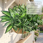 Waipfaru Artificial Plants Outdoor UV Resistant, Realistic Fake Plants Artificial Greenery, Large Bunches Faux Plants for Indoor Outdoor Porch Patio Garden Spring Summer Home Decor (Large 10pcs)