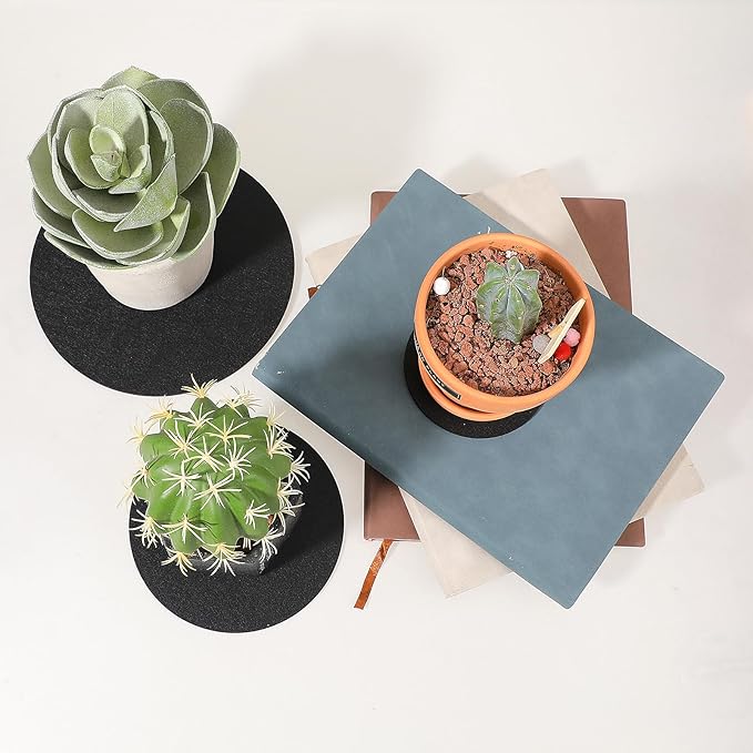Plant Saucers for Indoors, 4 Pcs Round Fabric Plant Mat 4/6/8/10 Inch Plant Pot Saucers Felt Plant Water Catchers Tray Absorbent Plant Saucers for Indoor House Plants, Outdoor Pots, DIY Craft Supplies