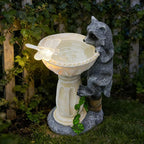 HUYIENO Solar Garden Statue Outdoor Decor Ornament Waterproof Solar Powered LED Lights for Yard, Patio, Lawn Gift for Mom, Women, Housewarming Raccoon
