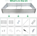 JERIA 6×3×1ft Raised Garden Bed with Support Rods,Galvanized Raised Garden Bed Kit Outdoor Metal Gardening Planter Box for Vegetable, Fruits, Flower